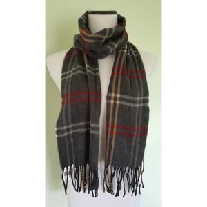 Cejon charcoal grid plaid scarf made in Italy